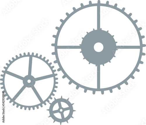 Rotating gears. A symbol for an ongoing process.