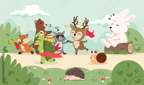  the hare and the tortoise run at forest