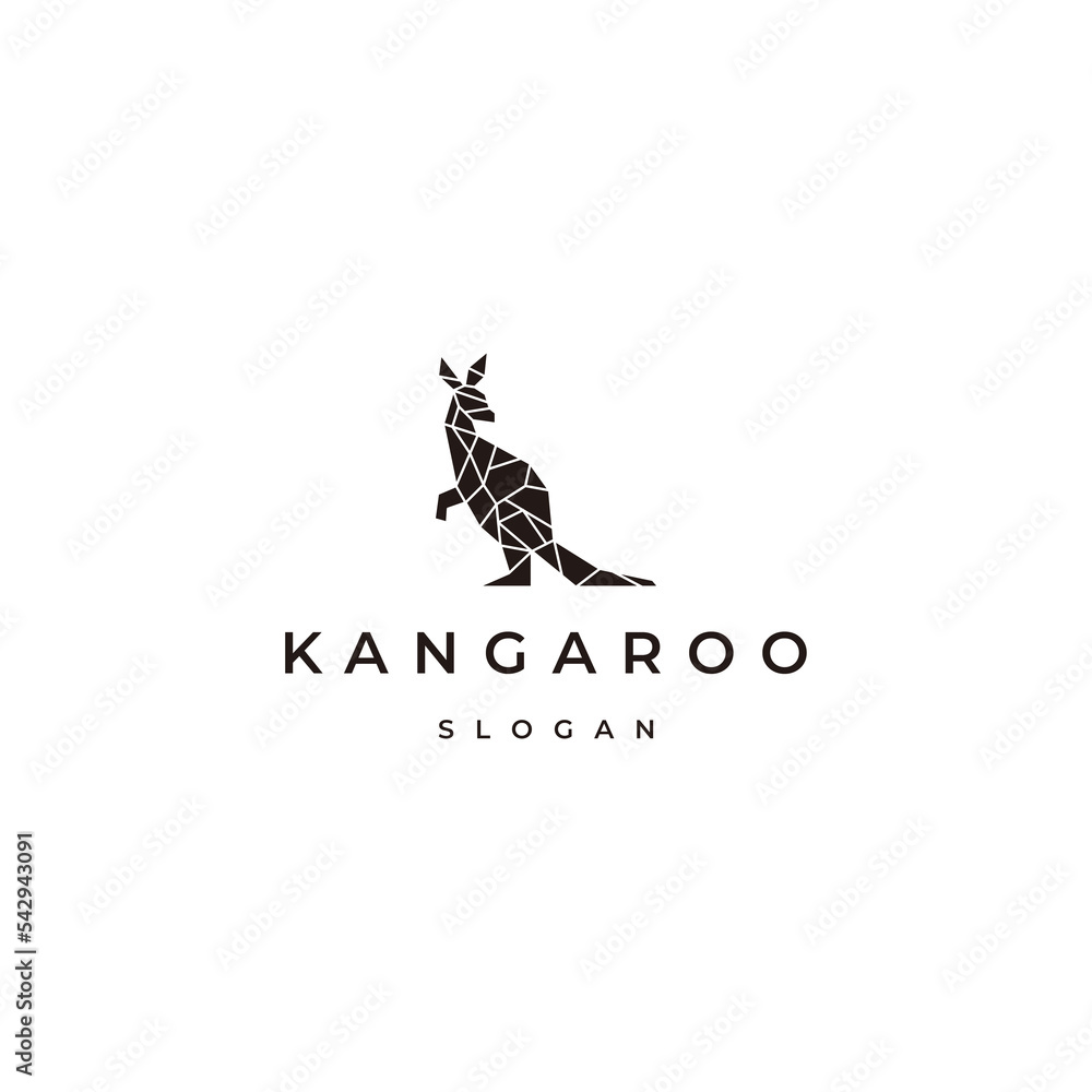 Fototapeta premium Kangaroo geometric logo design template