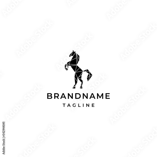 Geometric horse logo design template