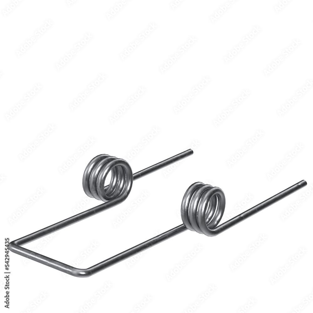 3d rendering illustration of a double torsion spring Stock Illustration