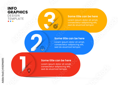 Infographic template. 3 banners with numbers and text
