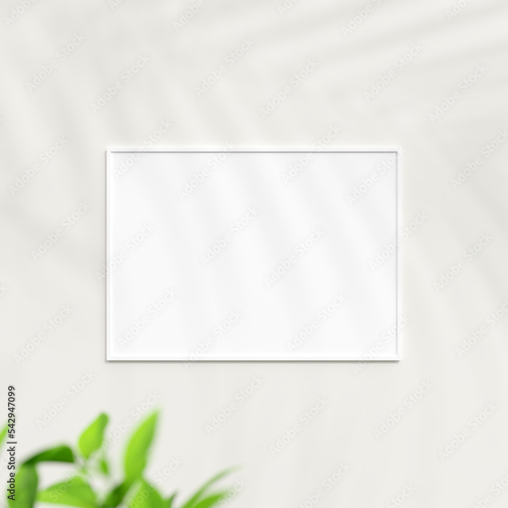 Photo frame mockup on white wall. Poster mockup. Clean, modern, minimal frame. Minimalist background. Blank picture frame mockup. 3d rendering. Photo frame mockup on white wall. Poster mockup. Clean, modern, minimal frame. Minimalist background. Blank picture frame mockup. 3d rendering.