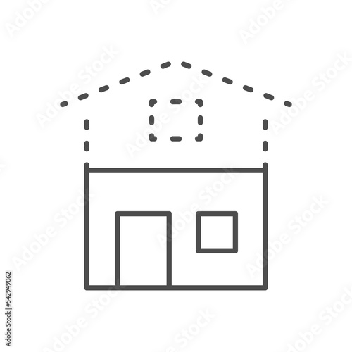 House construction planning line icon