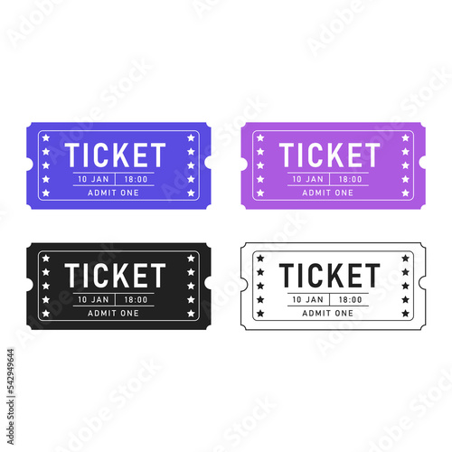 A set of tickets of different colors