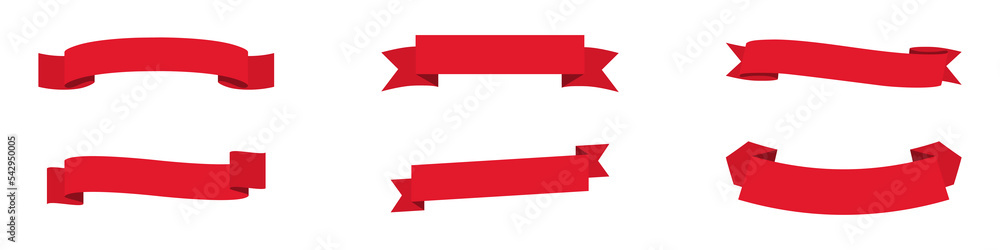 Red Ribbon Banner. Red Ribbons Banners, isolated on transparent background. Christmas Ribbon Banner. Vector illustration Red Ribbon Banner. Red Ribbons Banners, isolated on transparent background. Christmas Ribbon Banner. Vector illustration