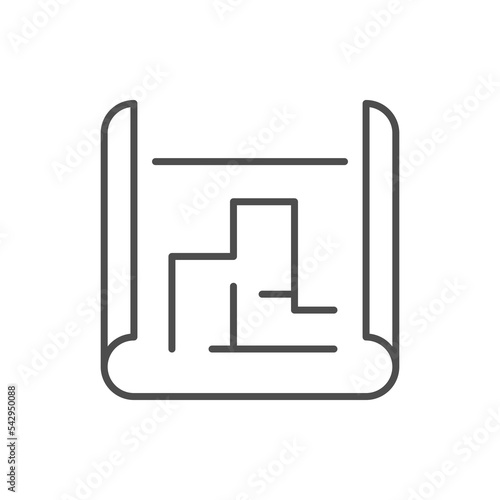 Architectural blueprint line outline icon
