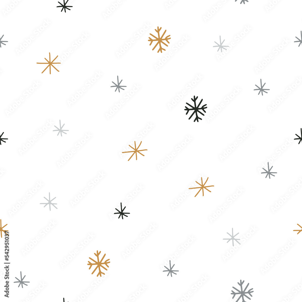 seamless pattern in Scandinavian style with snowflakes on a white background. Vector illustration for your design seamless pattern in Scandinavian style with snowflakes on a white background. Vector illustration for your design