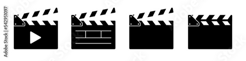 Clapper board set vector illustration.