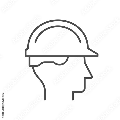 Person in hardhat line icon photo