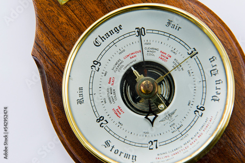 Closeup of an old barometer