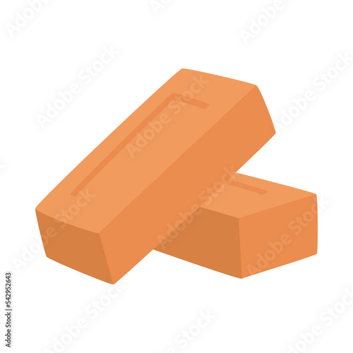 Bricks Sign Emoji Icon Illustration. Construction Vector Symbol Emoticon Design Clip Art Sign Comic Style.