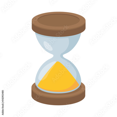 Hourglass Sign Emoji Icon Illustration. Sand Clock Vector Symbol Emoticon Design Clip Art Sign Comic Style.
