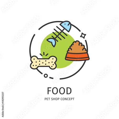 Pet Shop Thin Line Icon Concept. Vector