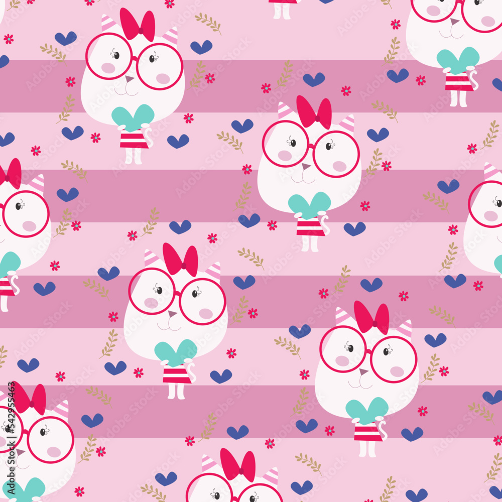 Seamless pattern with cute animal cartoons perfect for wrapping paper and decoration Seamless pattern with cute animal cartoons perfect for wrapping paper and decoration
