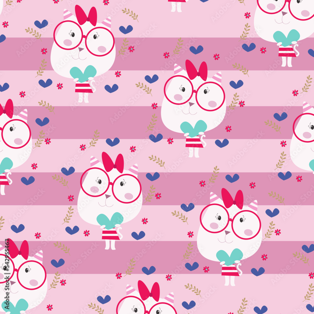 Seamless pattern with cute animal cartoons perfect for wrapping paper and decoration