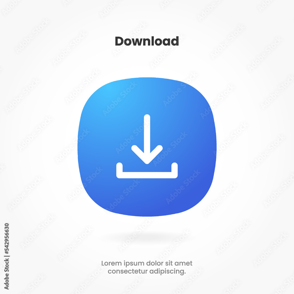 3D blue download button icon. Upload icon. Down arrow bottom side symbol. Click here button. Save cloud icon push button for UI UX, website, mobile application. 3D blue download button icon. Upload icon. Down arrow bottom side symbol. Click here button. Save cloud icon push button for UI UX, website, mobile application.