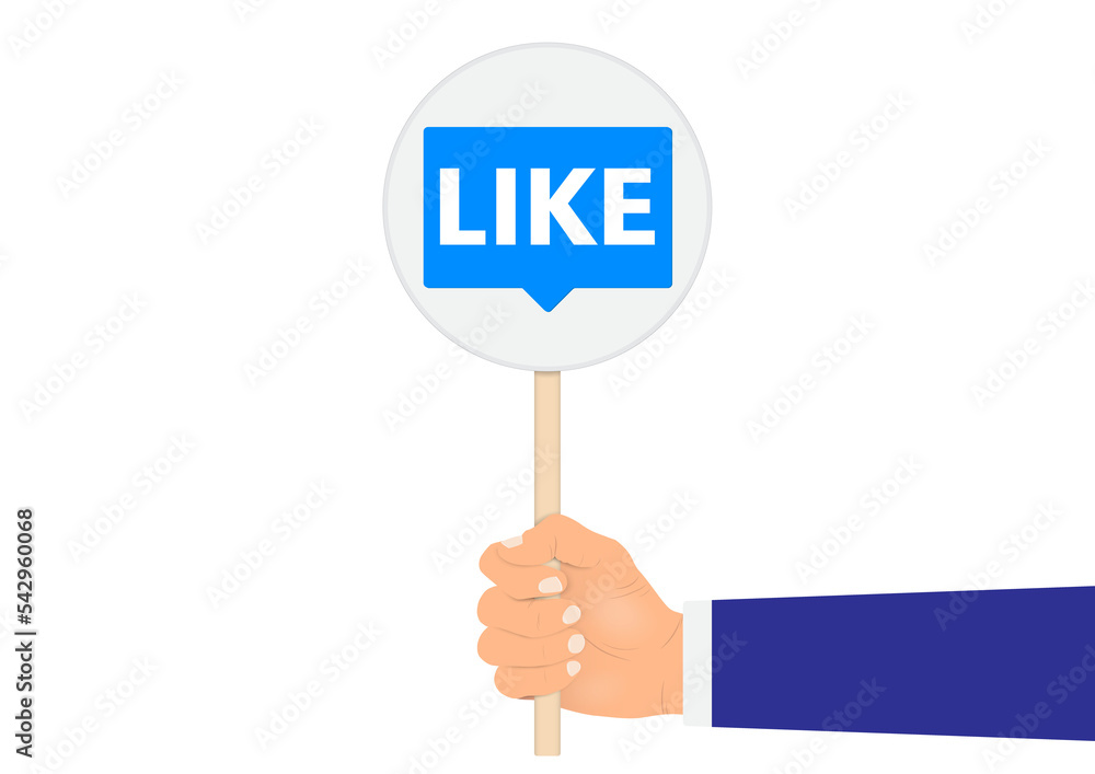 Hand holding like sign vector illustration Stock Illustration | Adobe Stock