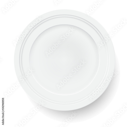 3d white food plate vector illustration