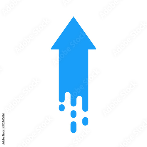 Blue up arrow on white background vector illustration