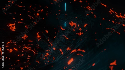 lava animated landscape. 3d render