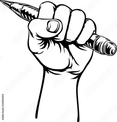 Hand Holding Pencil