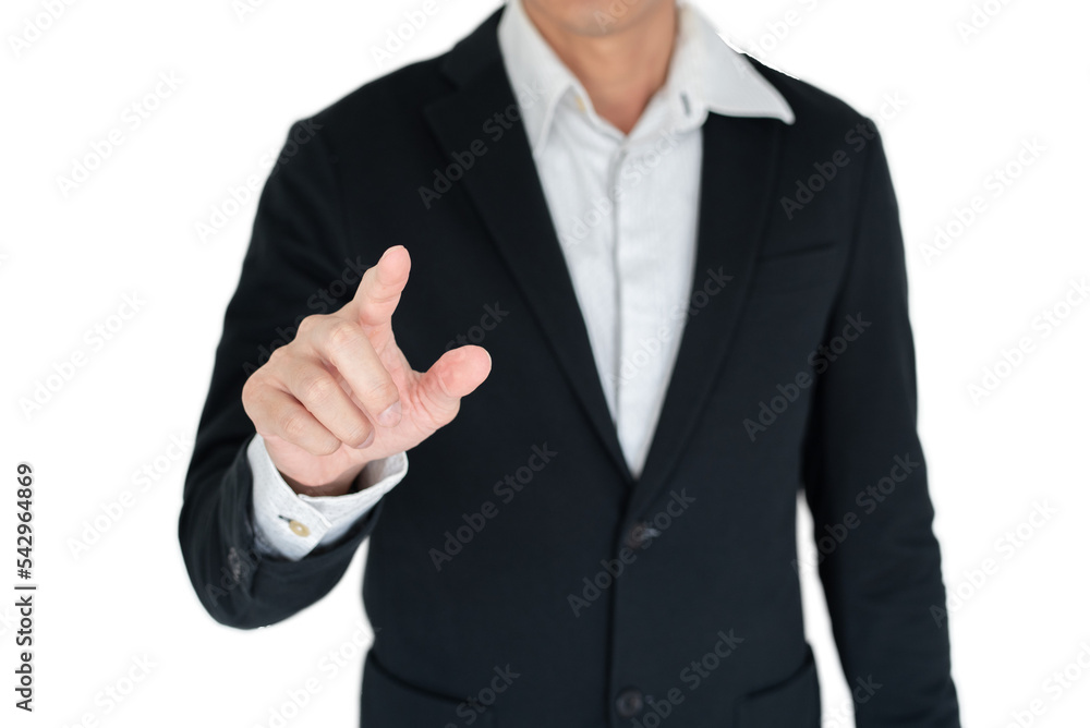 Businees man with hand action isolate Businees man with hand action isolate