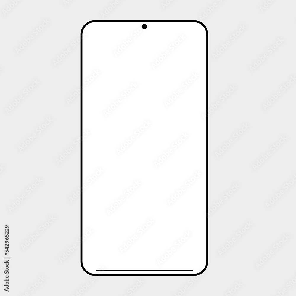 Black smartphone mockup with blank screen isolated on white background. mobile phone front view. 3D mobile phone vector illustration Black smartphone mockup with blank screen isolated on white background. mobile phone front view. 3D mobile phone vector illustration