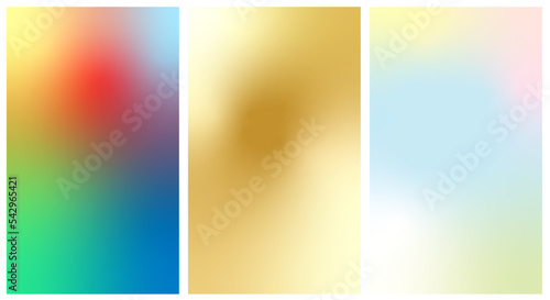 abstract background gradient vector collection. pastel, gold and colorfull