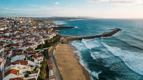 Aerial drone view of Ericeria, Portugal photo