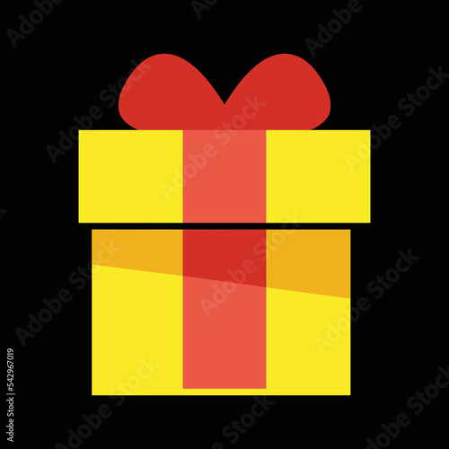 Wrapped Gift vector flat emoji icon design. Isolated Present or gift in a box tied with a bow, as given on a birthday or Christmas symbol emoji design.