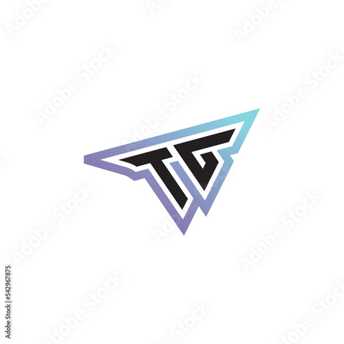 TG initial concept logo design with esport, gaming and cool feel