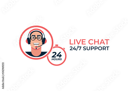hotline support service with headphones icon isolated on white background. Vector illustration.