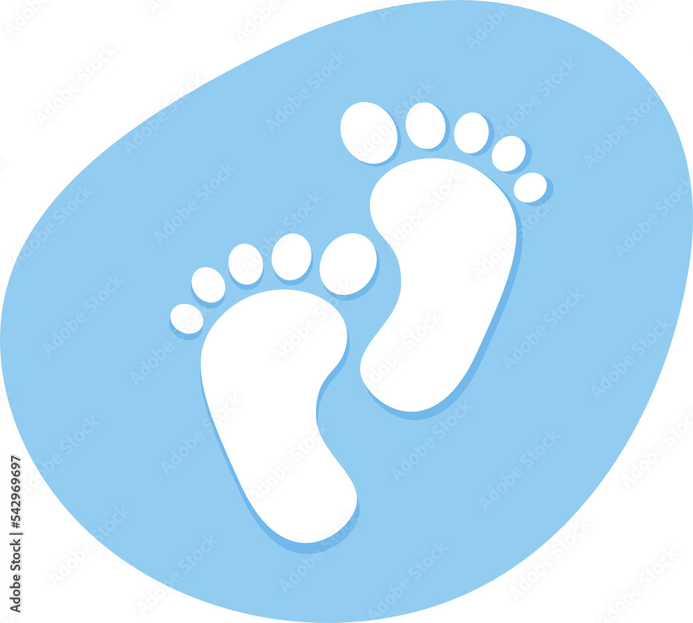 Baby footprint icons. Blue circle buttons baby legs boy. Illustration Baby footprint icons. Blue circle buttons baby legs boy. Illustration