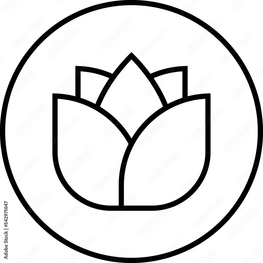 flower shape design linear symbol 