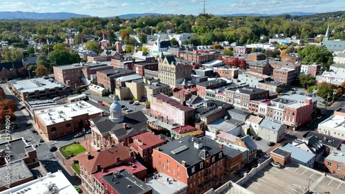 high aerial orbit over staunton virginia photo