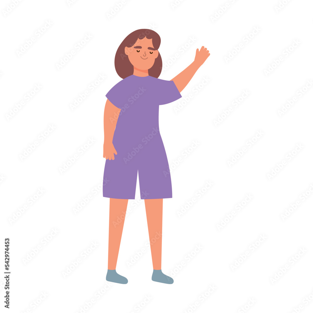 happy woman waving happy woman waving