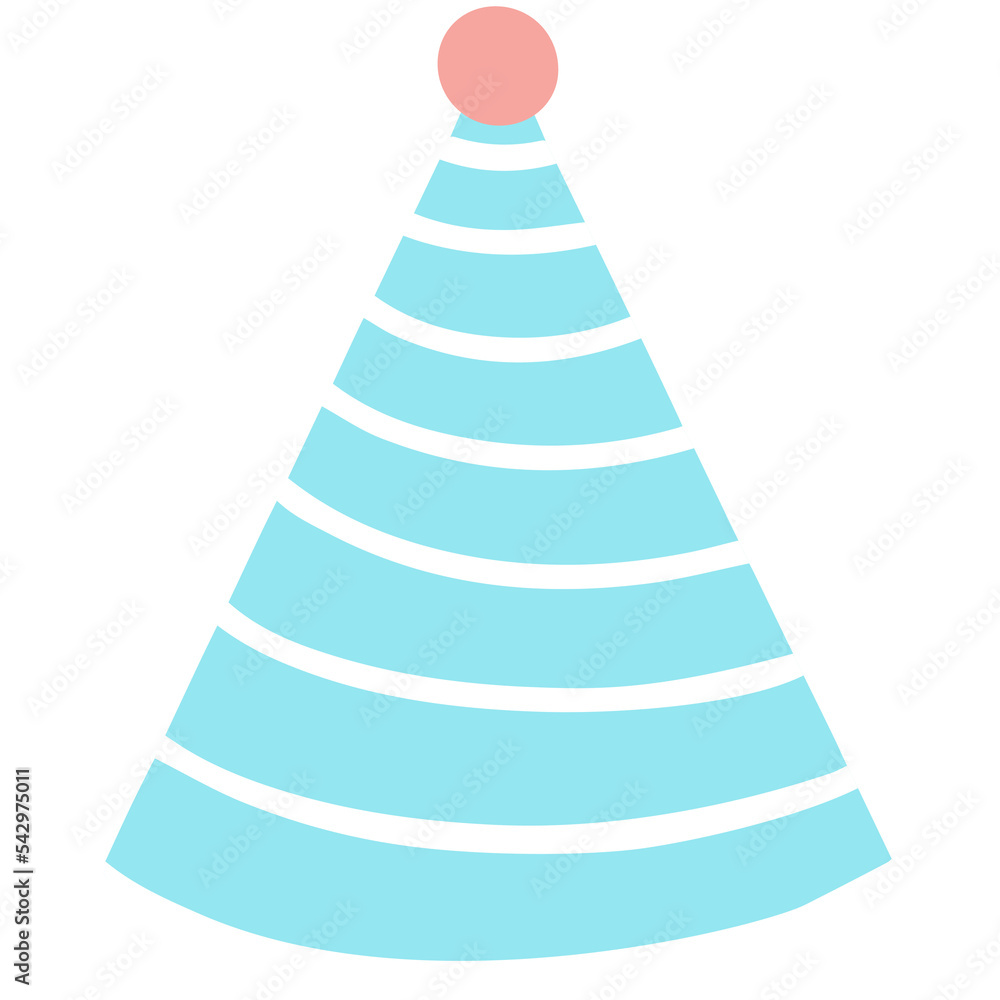 Striped Party Cap Illustration Striped Party Cap Illustration