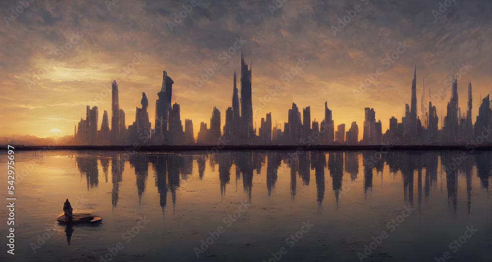 Post-Apocalyptic Cityscape Skyline