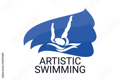 artistic swimming sport vector line icon. sport pictogram, vector illustration.