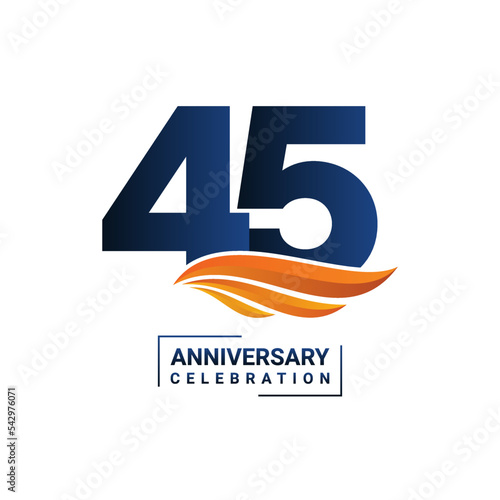 45th Anniversary Logo Perfect logo design for anniversary celebration events Vector illustration .EPS 10