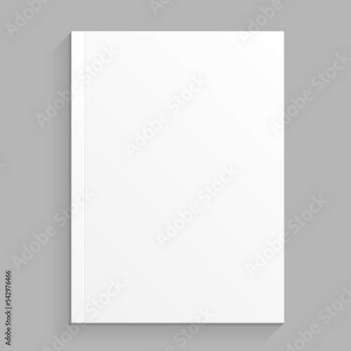 Mockup Blank Cover Of Magazine, Book, Booklet, Brochure. Illustration Isolated On Gray Background. Mock Up Template Ready For Your Design. Vector EPS10