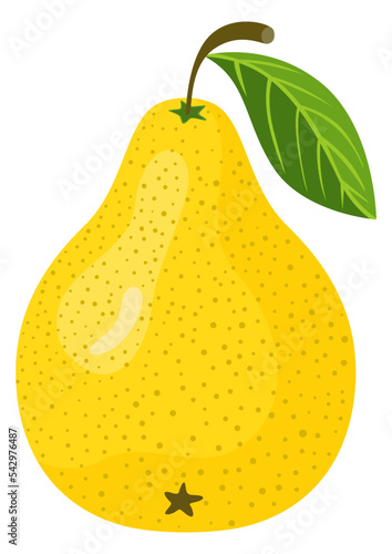 Yellow fresh pear isolated on white