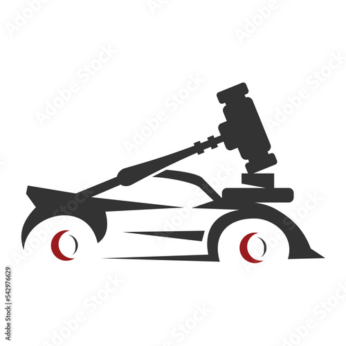 Auction hammer logo Icon Illustration Brand Identity