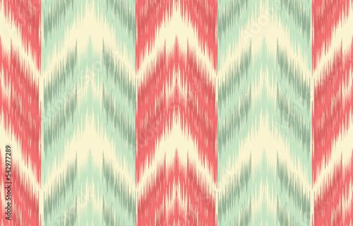 Seamless pattern, red and green sweater fabric pattern, Christmas and New Year winter ikat, textile apparel knitting pattern.