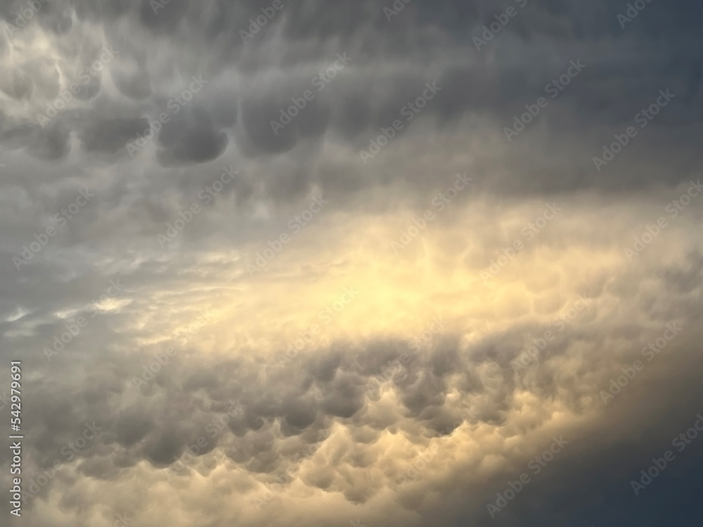 Dramatic sky in evening sunlight Dramatic sky in evening sunlight