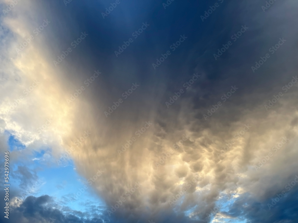Dramatic sky in evening sunlight Dramatic sky in evening sunlight