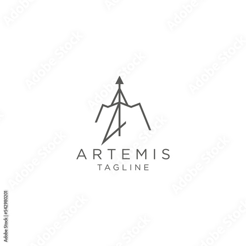 Artemis logo icon design template flat vector illustration