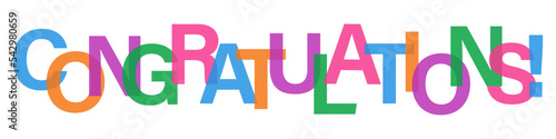 congratulations colorful sign vector design