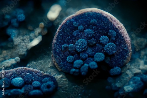 Fototapete microscopic view of a bacterial colony, digital illustration
